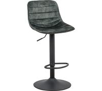 Tabouret de bar TITAN, lot de 2, pivotant et réglable en hauteur, structure métallique noire, rembourré, vert foncé, 44x46x89/110 cm