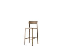 Tabouret de Bar &Tradition Betty TK15 en Chêne Fumé et Osier en Lin Naturel