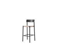 Tabouret de Bar &Tradition Betty TK15 en Frêne Laqué Noir et Osier Lin Naturel