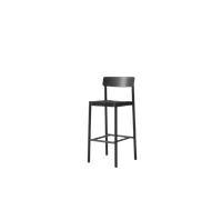 Tabouret de Bar &Tradition Betty TK15 en Frêne Laqué Noir/lin Noir et Osier