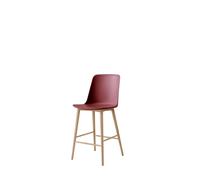 Tabouret de Bar &Tradition Rely HW128, Dossier Haut, Chêne Laqué/ Brun Rouge