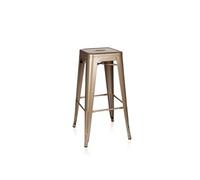 hjh OFFICE 645013 Tabouret de Bar VANTAGGIO High Métal Or, Tabouret Industriel Haut, empilable