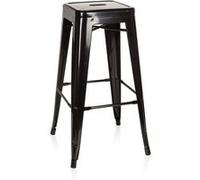 hjh OFFICE 645010 Tabouret de Bar VANTAGGIO High Métal Noir, Tabouret Industriel Haut, empilable
