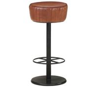 Tabouret de bar - vidaXL - Marron - Cuir véritable - Acier enduit de poudre - 37 x 76 cm