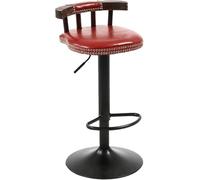 Tabouret de bar vintage en polyuréthane - Chaise haute avec repose-pieds pour cuisine, bistro, pub et café - Tabouret haut moderne en métal