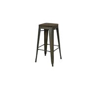 - Tabouret de bar vintage Liv - H. 77 cm - Gris industriel - Liv