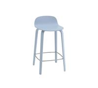 Tabouret de Bar Visu avec Base en Bois H65 Bleu Clair