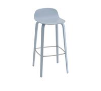 Tabouret de Bar Visu avec Base en Bois H75 Bleu Clair