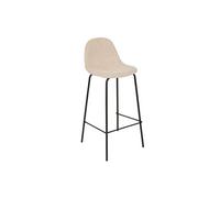 Tabouret de bar Vladi tissu beige bouclette