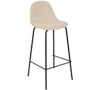 Tabouret de bar Vladi tissu beige bouclette Atmosphera G