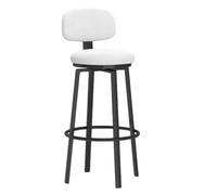 Tabouret de barre pivotant à 360 °, coussin d'éponge de haute densité, cadre en métal noir avec appuie-pieds, tabouret de hauteur confortable en velours pour Kitchen Island Home Bar, 1PC(Height 75cm)