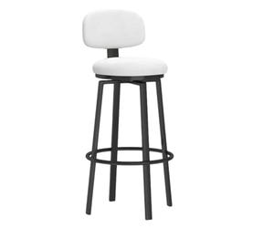 Tabouret de barre pivotant à 360 °, coussin d'éponge de haute densité, cadre en métal noir avec appuie-pieds, tabouret de hauteur confortable en velours pour Kitchen Island Home Bar, 1PC(Height 75cm)