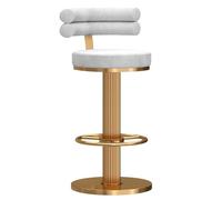 Tabouret de Barre pivotant en Velours Moderne avec Hauteur réglable et Cadre en Entreprise Blanche à Cadre épais powerfully
