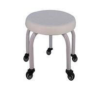Tabouret de beauté roulant de 32 cm, siège éponge rond, banc de pédicure, cadre en acier, ottoman pour chambre à coucher et salon, couleurs noir et blanc