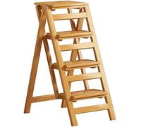 Tabouret de bibliothèque pliable et portable polyvalent en bois - Chaise de bureau multicouche et échelle de salle à manger/siège de jardinière Taille compacte 91 x 73 cm