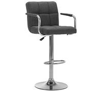 Tabouret de bistrot extérieur - Tabouret de bar - Chaises de cuisine télescopiques - Tabouret de bar - Tissu gris foncé - Montage facile - 53 x 52 x (92-112)