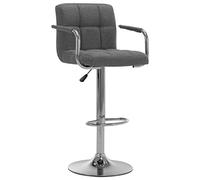 Tabouret de bistrot extérieur - Tabouret de bar - Chaises de cuisine télescopiques - Tabouret de bar - Tissu gris clair - Montage facile - 53 x 52 x (92-112)