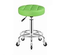 Tabouret de boutique à roulement réglable avec roues pour salon spa tatouage photographie pivotante chaise de rédaction pour banc de travail chaise de manucure confortable avec siège en cuir PU en