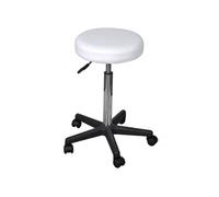 vidaXL Tabouret de bureau blanc à roulettes Maison