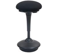 Tabouret de bureau debout - HOMCOM - réglable en hauteur 70-90 cm - siège bascule à 360° - large socle - coussin rembourré - noir