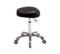 Tabouret De Bureau Ergonomique À Hauteur Hydraulique, Chaise À roulettes en Cuir PU, Rembourrage Épais, for Salon, Cuisine Et Bureau, Charge Maximale: 440lb(Black)