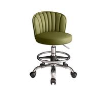 Tabouret de Bureau Ergonomique avec Dossier Hauteur Réglable 53-73 cm | Tabouret Coiffeuse a Roulette, Tabourets de Coiffure 8 Couleurs, pour Salon de Manucure, Cuisine(Green)