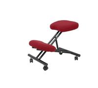 Tabouret de bureau ergonomique fixe, réglable en différentes positions et à roulettes. siège rembourré en tissu BALI marron (AVEC