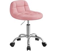 Tabouret de bureau Rose - WOLTU - en Velours - Pivotant à 360° - Tabouret Coiffeuse À roulettes