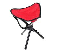 Tabouret de camping pliable léger et portable pour la pêche en plein air et pique-nique Chaise triangulaire pliable avec siège touristique en rouge Compact et facile à transporter Idéal pour la