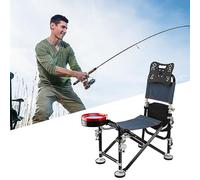 Tabouret de Camping Pliant, Tabouret de pêche de Camping 13 Vitesses Rise Fall 21 cm Chaise de pêche réglable avec Dossier Porte-Canne Chaise de Pont de pêche Pliante Cadeau de pêcheur p