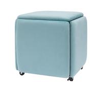 Tabouret de canapé multifonction 5 en 1 empilable avec roulettes, siège pour cinq personnes, tabouret rembourré pour salon, coiffeuse et chambre à coucher, peu encombrant (daim)