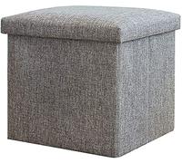 Tabouret de canapé, tabouret repose-pieds, tabouret de rangement, repose-pieds, banc de maison, tabouret portable en tissu, tabouret de table basse, tabourets, boîte à jouets, repose-pieds, en lin