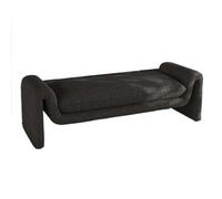 Tabouret de chevet moderne du milieu du siècle élégant noir banc de rangement pour chambre à coucher polyvalent long ottomane design simple rétro idéal pour armoire et canapé (Nero M)