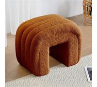 Tabouret de coiffeuse avec banc à chaussures rembourré, petit ottoman, tabouret d'entrée, repose-pieds pour salon, dressing, construction solide (marron)