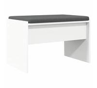 Tabouret de coiffeuse blanc 63 x 38 x 40 cm avec coussin - Tabouret élégant pour chambre à coucher et espace cosmétique, confortable et élégant - Complément parfait pour votre maison
