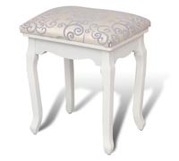 Tabouret De Coiffeuse Blanc Chaud Tissu - Vidaxl Blanc