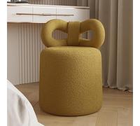 Tabouret de coiffeuse capitonné, chaise de maquillage sans accoudoirs avec dossier et repose-pieds rond Ottoman pour chambre à coucher et salle d'étude