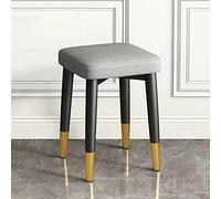 Tabouret de coiffeuse carré empilable moderne et rembourré en similicuir bleu multifonction pour cuisine, salle de classe, salon, séminaire, 30 x 30 x 45 cm (12 x 12 x 18 cm)