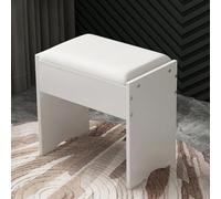 Tabouret de coiffeuse élégant en bois, chaise de maquillage rembourrée, siège polyvalent, banc de piano pour chambre à coucher et entrée, tabouret simple pour vestiaire (F)