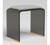 Tabouret de coiffeuse en acrylique - Repose-pieds moderne avec siège rembourré en velours et pieds en acrylique transparent - Banc polyvalent pour décoration d'intérieur