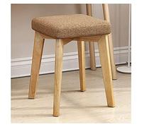 Tabouret de coiffeuse en bois avec protection des pieds - Petit tabouret de coiffeuse carré Ottomans confortable Siège repose-pieds élégant pour chambre à coucher et salle de bain
