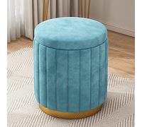 Tabouret de Coiffeuse en Velours avec Rangement, Pouf de Rangement Rond, Tabouret de canapé rembourré Confortable, Tabouret de Maquillage de Chambre à Coucher pour Cadeau de Dame de Chambre de Filles