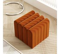 Tabouret de coiffeuse en velours blanc - Banc rembourré avec repose-pieds pour chambre à coucher, salon, entrée et salon - Solution d'assise élégante de 45 cm de hauteur