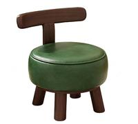 Tabouret de coiffeuse moderne avec dossier, Petit pouf doux en fausse fourrure Chaises multifonctionnelles Avec patins antidérapants Pour salon, entrée et chambre,Marron