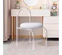Tabouret de coiffeuse moderne en acrylique transparent avec coussin en velours empilable pour chambre à coucher, salon, bureau