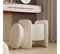 Tabouret de coiffeuse moderne en fausse fourrure avec rangement - Banc ottoman rembourré en boucle Sherpa confortable pour chambre à coucher et salon - Chaise de maquillage élégante et siège d'appoint
