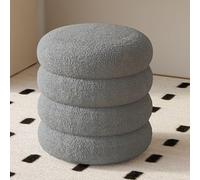 Tabouret de coiffeuse ottoman avec siège rembourré en laine d'agneau pour salle de maquillage et salon Repose-pieds Tabouret pour chambre et entrée Chaise de coiffeuse confortable pour le ma