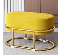 Tabouret De Coiffeuse Ottoman en Velours, Petit Tabouret De Maquillage Moderne avec Pieds en Métal Doré, Chaise De Coiffeuse Rembourrée Et Confortable pour Salle De Maquillage, Salon,A