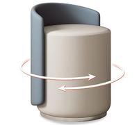 Tabouret de coiffeuse pivotant à 360° avec dossier bas moderne pour chambre à coucher et bureau, siège rembourré élégant bleu gris, parfait pour coiffeuse et bureau à domicile