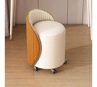 Tabouret de coiffeuse pivotant à 360° avec rangement, rembourré rond en polyuréthane, cadre en bois massif, idéal pour le maquillage et la décoration de la maison